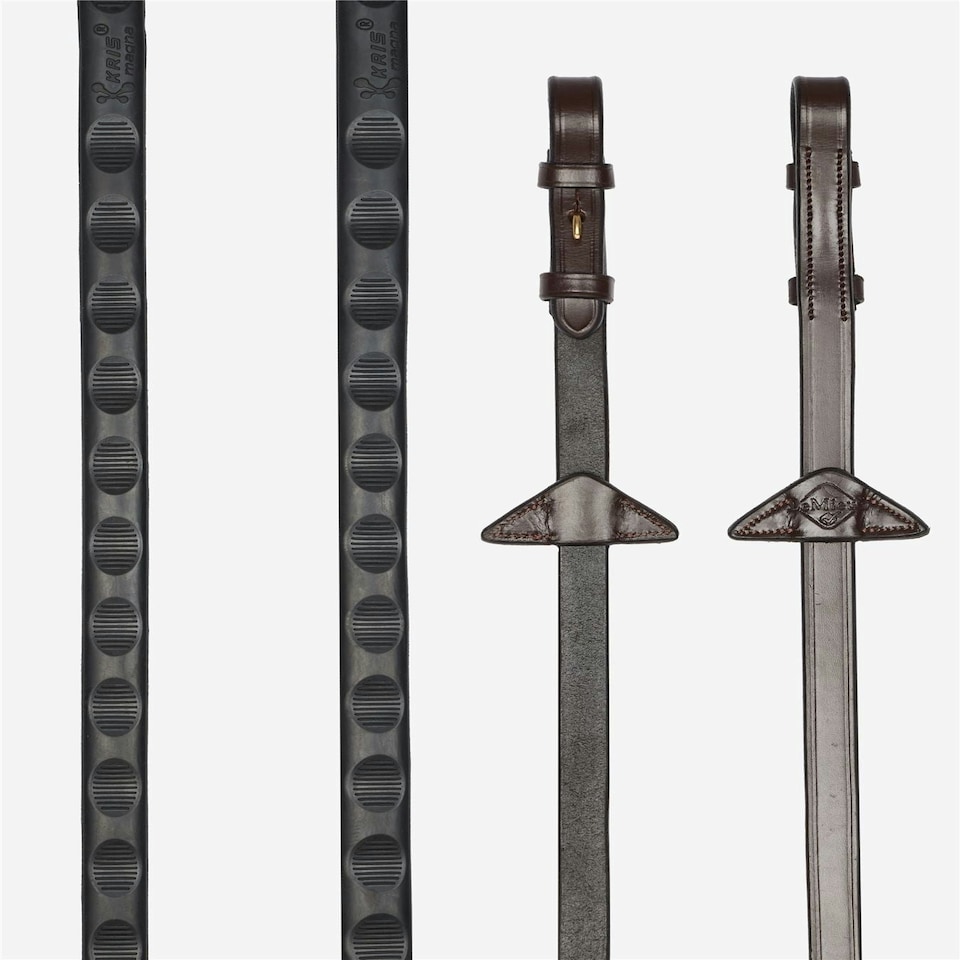 image 1 of LeMieux Magna Grip Rubber Reins Brown | Full