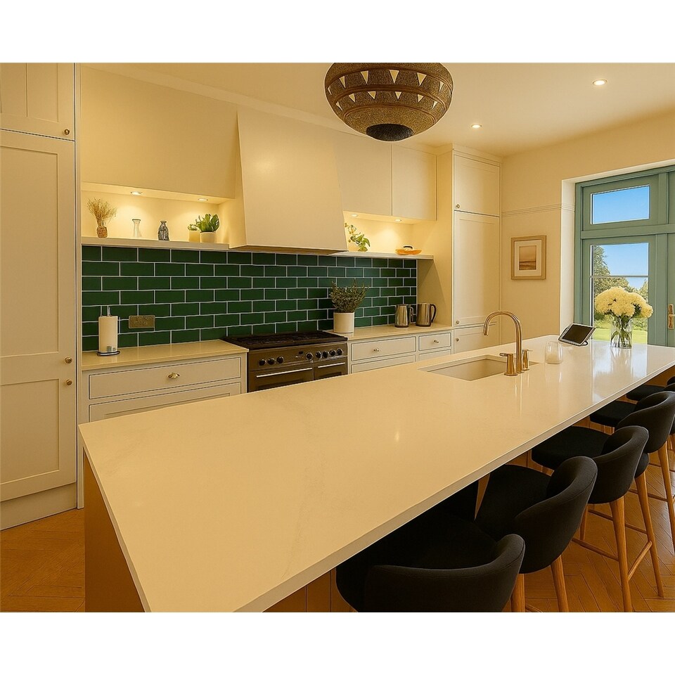 image 1 of Sage Gloss Metro Tiles (750 Pack-15 Box-15m2 Coverage)-Sink-Premium Ceramic Wall Finish-Inspired by NYC Subway & SoHo Style