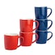 image 1 of Argon Tableware Coloured Coffee Mugs - 350ml - Red/Navy - Pack of 6 Multi