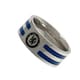 image 3 of Chelsea FC Colour Stripe Ring - Silver/Blue - Small
