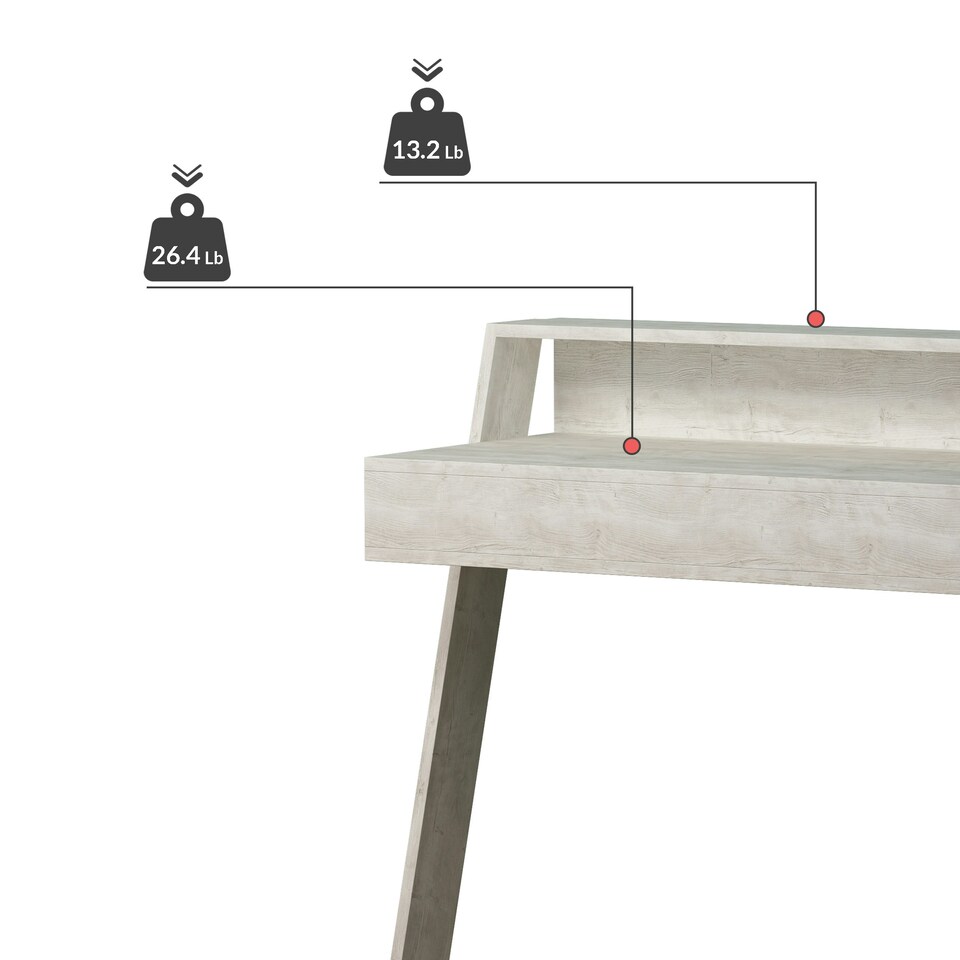 image 1 of Cowork Modern Desk Ancient White Wall Mounted With Drawer 94cm Wide White