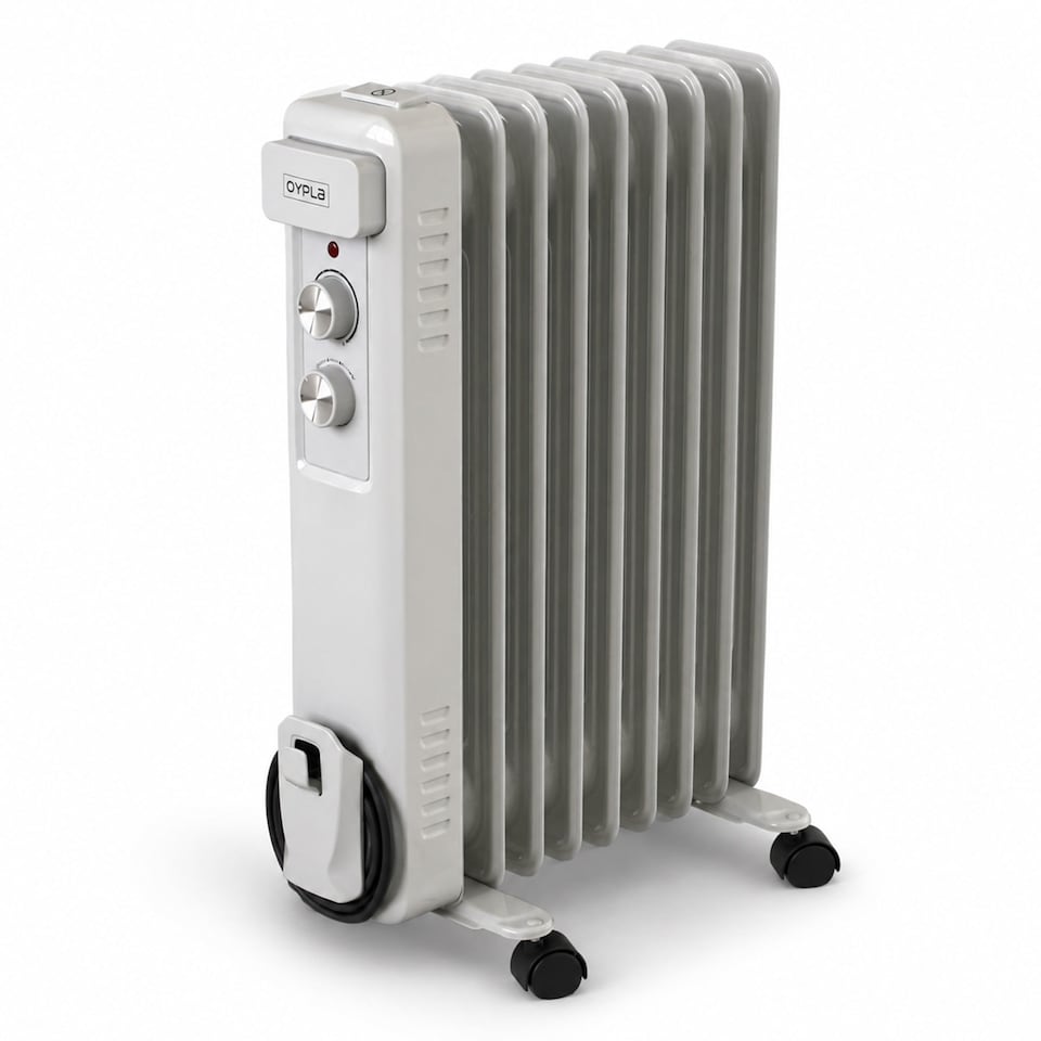 image 1 of 2000W 9 Fin Portable Oil Filled Radiator Electric Heater