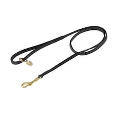 Digby & Fox Leather Padded Dog Lead - Black - 1.5cm