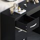 image 8 of Vida Designs Hulio 3 Drawer Dressing Table High Gloss Vanity Makeup Desk, Black