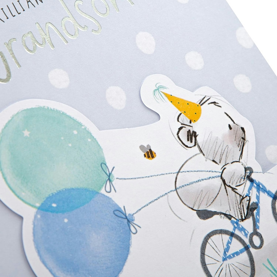 image 1 of Cute Die Cut Illustrated Design Grandson Birthday Card