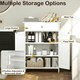 image 3 of COSTWAY Bathroom Floor Cabinet Storage Organizer White White