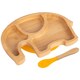 image 1 of Tiny Dining Bamboo Elephant Baby Weaning Plate & Fork Set - Yellow