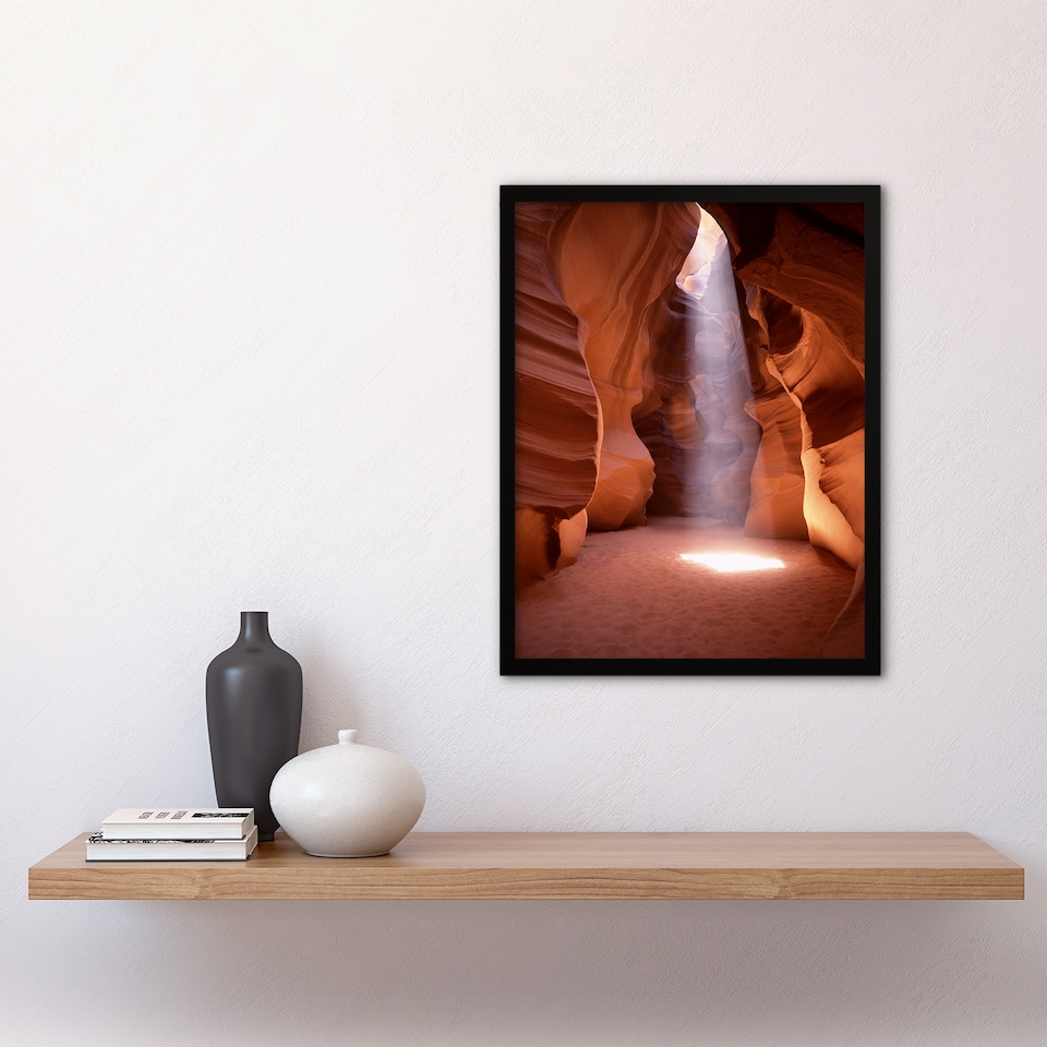image 1 of Carol M Highsmith Light Shaft Arizona Slot Canyon Framed Wall Art Print A3