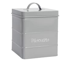 Harbour Housewares Vintage Metal Kitchen Biscuit Tin - Grey
