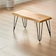 image 2 of Wooden Bench With Metal Hairpin Legs for Dining Room, Work, or Study Brown