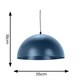 image 4 of ValueLights Stassi Navy Mushroom Dome Metal Pendant Ceiling Light | Blue
