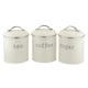 image 1 of Apollo Round Cream Kitchen Storage Canister Set of 3 Airtight Tea Coffee Sugar Containers Farmhouse Style Jars with Lids