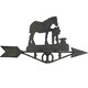 image 2 of Horse / Mare Farrier Weather Vane Vain Ridge Mount House Roof Cast Iron Shoe