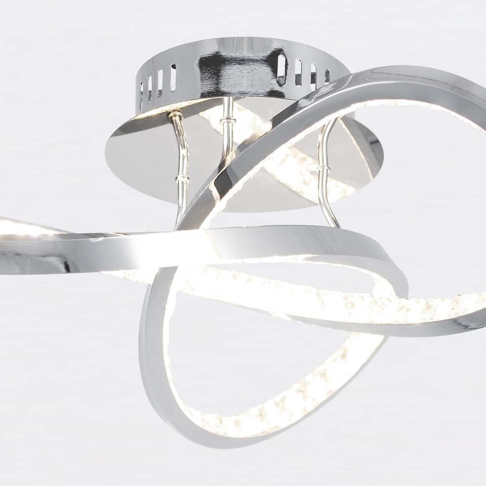 image 1 of Jewelled Chrome LED Loop Ceiling Light | Chrome | Clear | 1