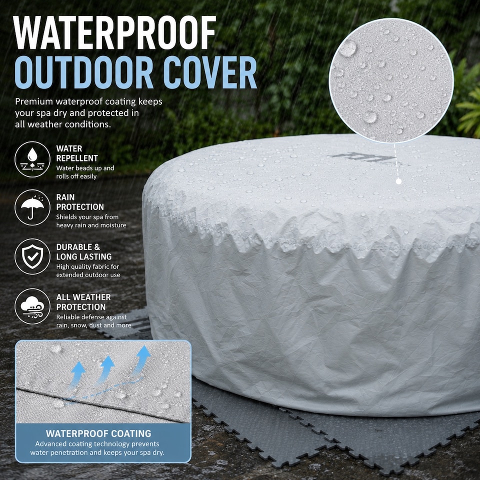 image 1 of Hot Tub Spa 4 Person Hot Tub Cover Cap Outdoor Garden Patio Furniture Heat-Resistant Spa Safecty Protector