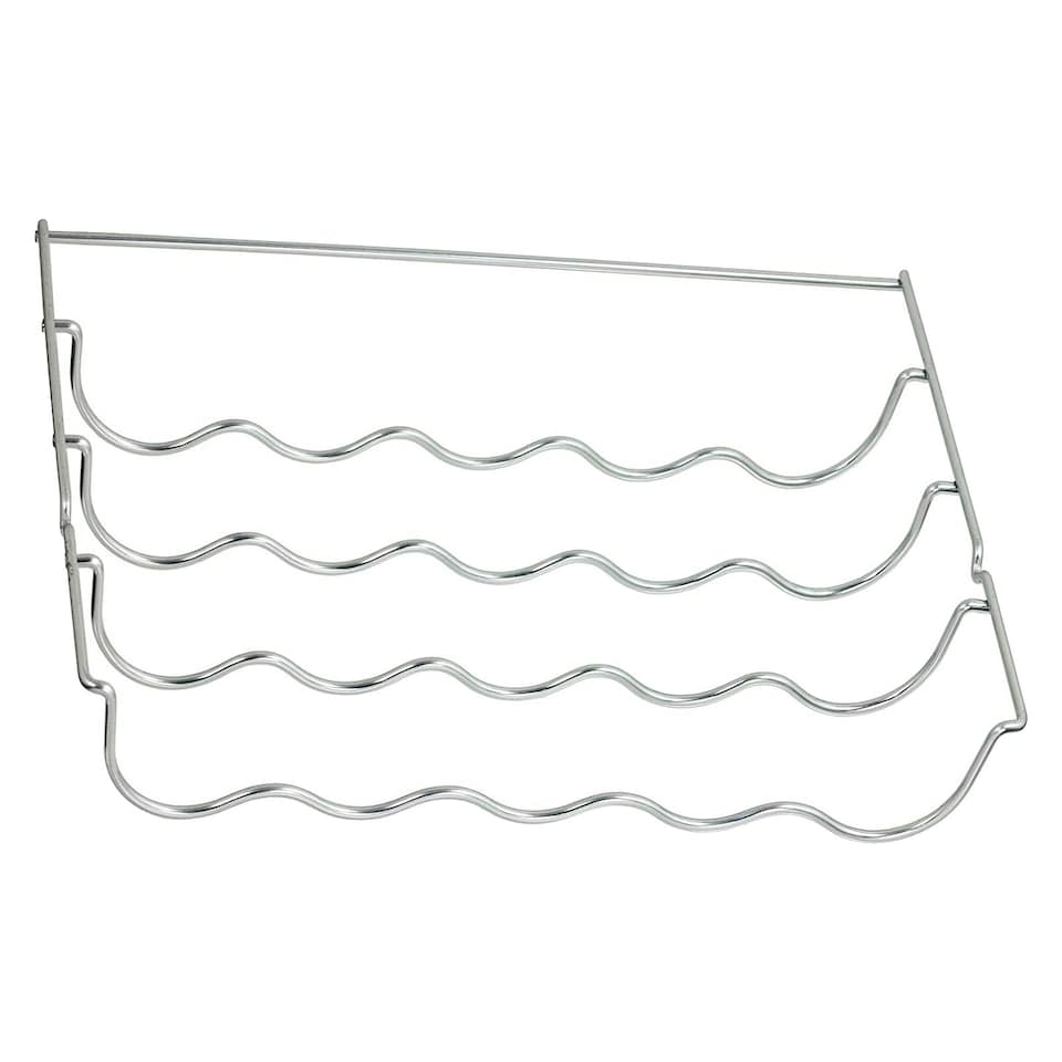 image 1 of SPARES2GO Wine Bottle Rack Shelf Insert compatible with Bosch Fridge (457 x 290 x 70mm) Silver