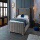 image 2 of Meriso Plush Silver Super King Bed Frame - Silver