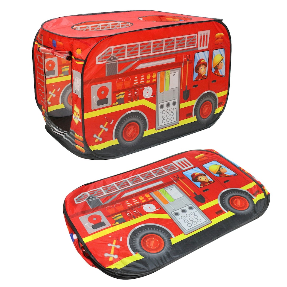 image 1 of Pop-Up Play Tent for Kids – Foldable Indoor/Outdoor Red Tent with Breathable Mesh and Roller Blind Red