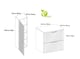image 7 of Bathroom Cabinets Furniture Set Wall Hung 800mm Vanity Unit with Countertop and Tall Storage Cabinet Black Ribbed Fluted Adel