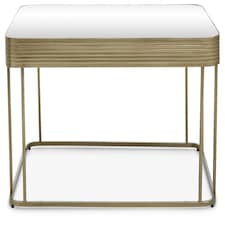 Interiors by Premier Mirrored Glass Top Coffee Table, Gold‑Finish Stainless Steel Frame with Decorative Textured Border Brown