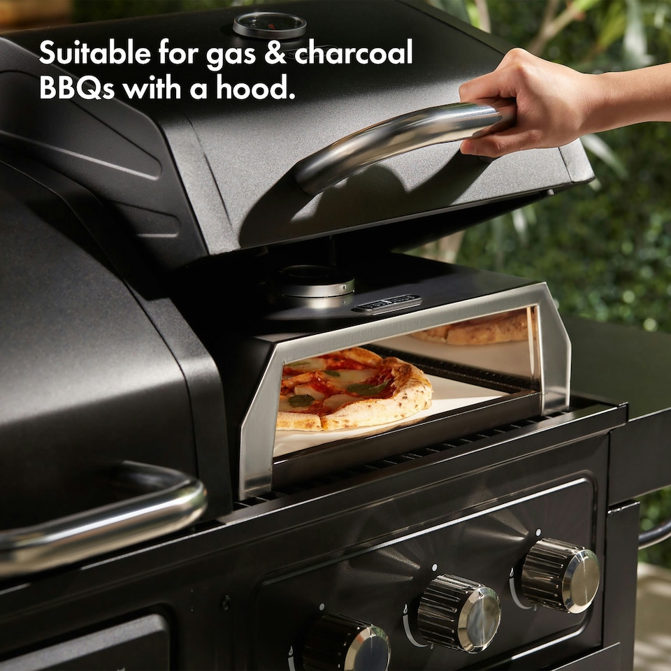 image 1 of VonHaus Pizza Oven for Outdoor BBQ with Pizza Stone
