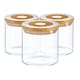 image 1 of Argon Tableware Scandi Storage Jar with Wooden Lid - 550ml - Pack of 3