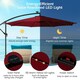 image 8 of COSTWAY 303 cm Patio Parasol Solar LED Cantilever Offset Umbrella Red