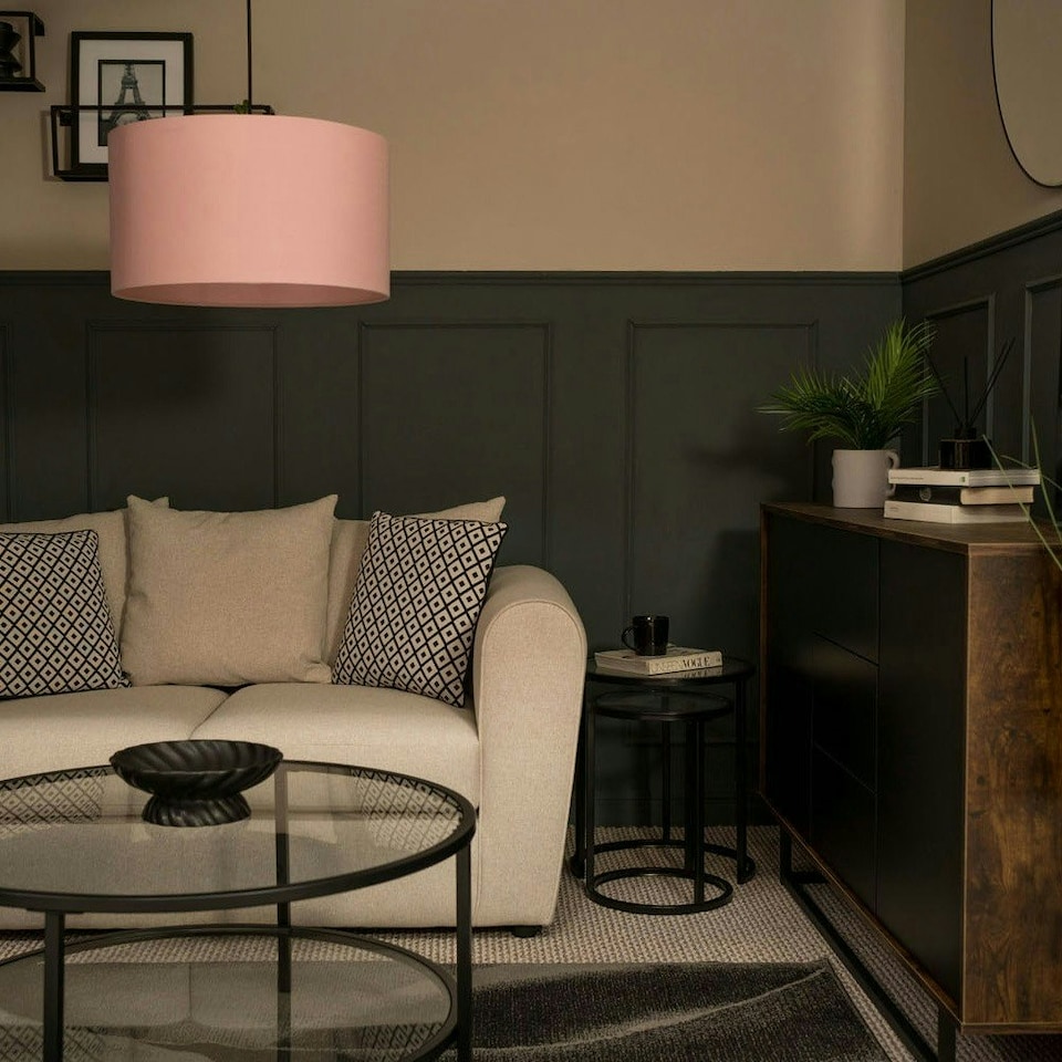 image 1 of ValueLights Reni Large Pink Fabric Pendant Shade