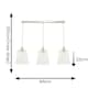 image 3 of ValueLights Susie Glass Lantern 3 Drop Brushed Chrome Diner Ceiling Pendant Light with Bulbs Silver