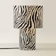 image 4 of ValueLights Nessa Zebra Pattern Velvet Table Lamp | Black