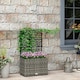 image 10 of Outsunny Garden PE Rattan Planter Box w/ Trellis Flower Raised Bed, 57x30x107cm