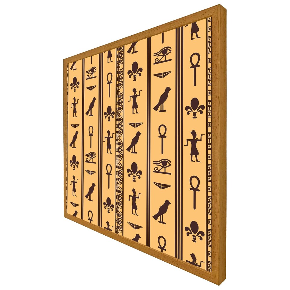 image 1 of Eye of horus, pharaoh, flowers, pyramid, bird, ankh (Picture Frame) Black | L