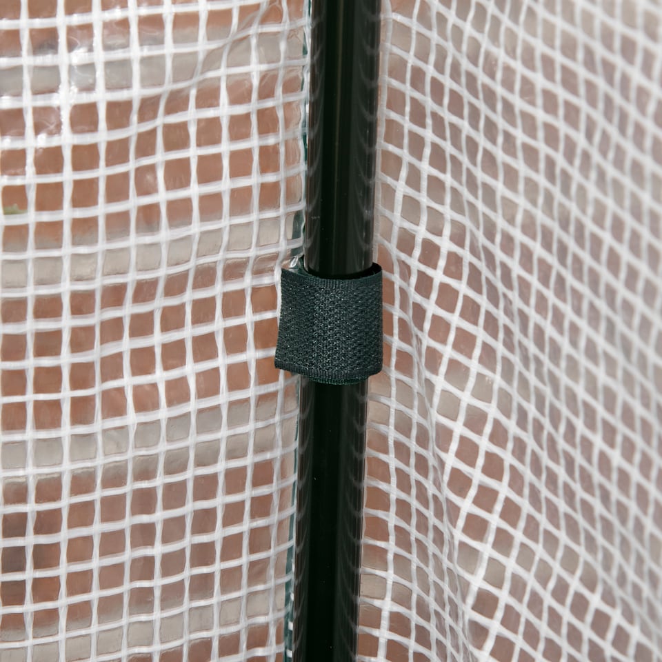 image 1 of Outsunny Raised Garden Bed with PE Greenhouse Cover, Outdoor Elevated Wood Planter Box for Herbs and Vegetables, Use for Patio, Garden, Balcony, 121 x 55 x 117cm, Dark Grey | Grey | 121cm x 55cm x 117cm