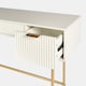 image 5 of OHS Ribbed Dressing Table Vanity Makeup Desk with 3 Drawers | White