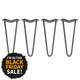 image 2 of 4 x 12" Hairpin Legs - 2 Prong - 12mm - Raw Steel Silver