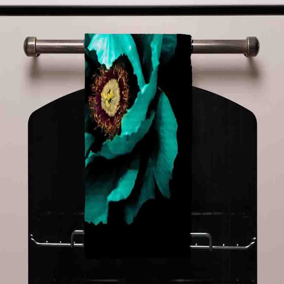 image 1 of Cyan Peony Flower (Kitchen Towel)