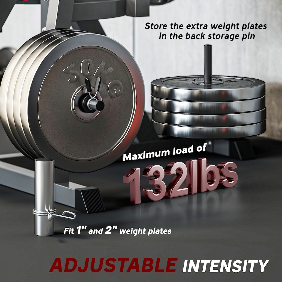 image 1 of SPORTNOW Adjustable Calf Raise Machine for Leg Extension and Curl Machine