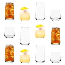 Argon Tableware 12 Piece Tallo Glassware Set - Clear | Clear | Clear