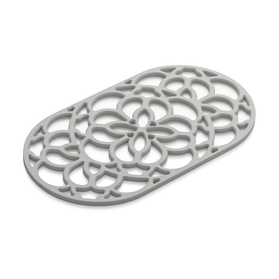 image 1 of Zeal Large Oval Silicone Heritage Trivet, 32cm, French Grey