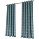 image 1 of Luxe Geo Velvet Eyelet Curtains in Teal, 228cm x 228cm | Blue | Teal