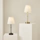 image 7 of ValueLights Lowe Black Rechargeable Table Lamp Linen Shade