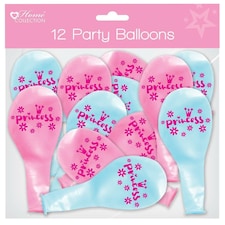 Pack of 12 Printed Party Balloons - Princess