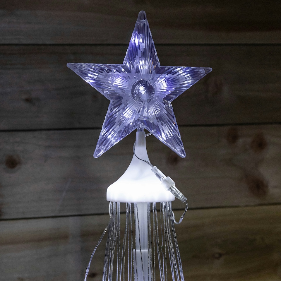 image 1 of 1.35m Light up Christmas Cone Tree with 160 White LEDs and Timer Function