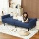 image 7 of HOMCOM Upholstered Sofa bed 3 Seater Home Theater with Storage Dark Blue | Blue