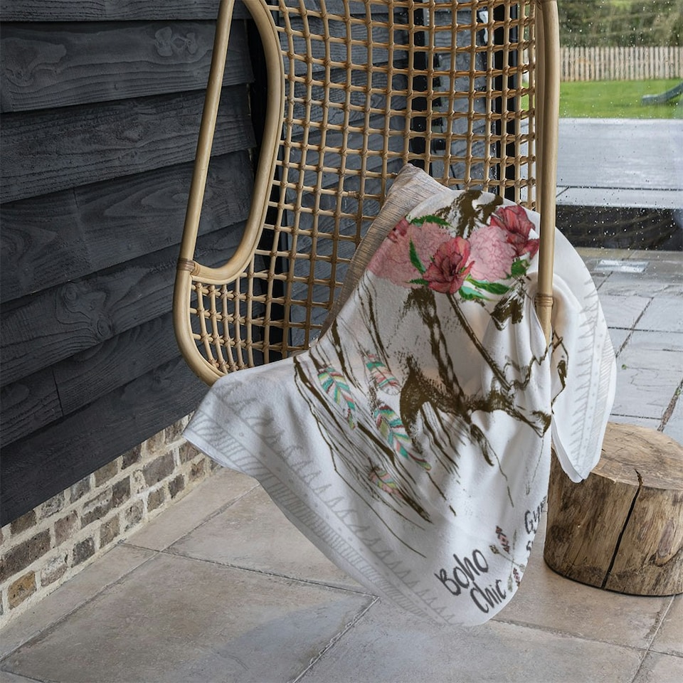 image 1 of horse with flower Chic (Blanket)