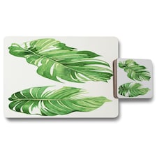 Twin Botanical Leaves (Placemat & Coaster Set)