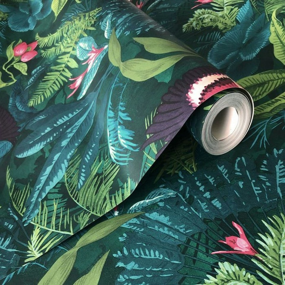 image 1 of Rasch Portfolio XII Rainforest Wallpaper - Multicoloured - 32.8ft x 21in Multi