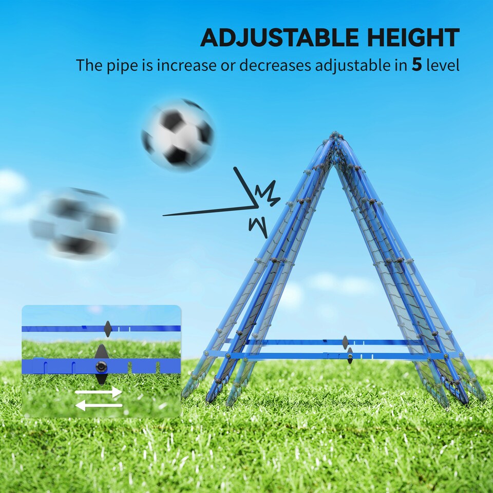 image 1 of HOMCOM Rebounder Net Football Target Goal with Adjustable Angles, Blue