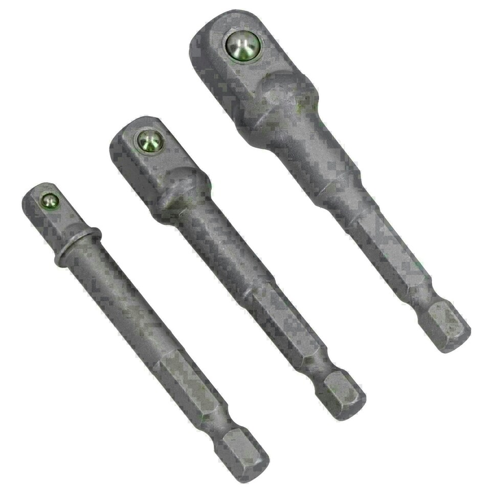 image 1 of 3pc Allen Hex Socket Driver Set 1/4" 3/8" 1/2" Power Shank Adaptor Adapter AT706