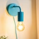 image 2 of ValueLights Jordy Pair of - Plug in Colour Pop Blue Easy Fit Wall Lights